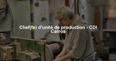 Chef(fe) d'unité de production - CDI Carros