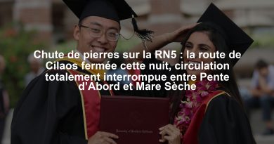 Chute de pierres sur la RN5 : la route de Cilaos fermée cette nuit, circulation totalement interrompue entre Pente d’Abord et Mare Sèche