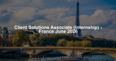 Client Solutions Associate (Internship) - France June 2026