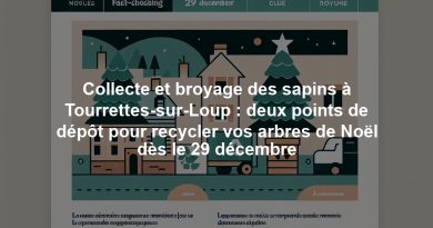 Collecte et broyage des sapins à Tourrettes-sur-Loup : deux points de dépôt pour recycler vos arbres de Noël dès le 29 décembre