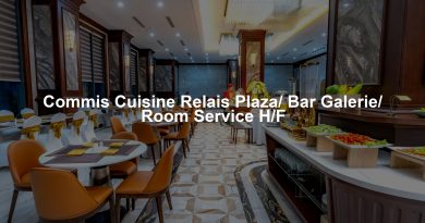 Commis Cuisine Relais Plaza/ Bar Galerie/ Room Service H/F