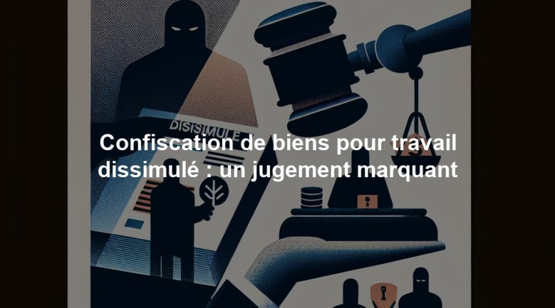 Confiscation de biens pour travail dissimulé : un jugement marquant