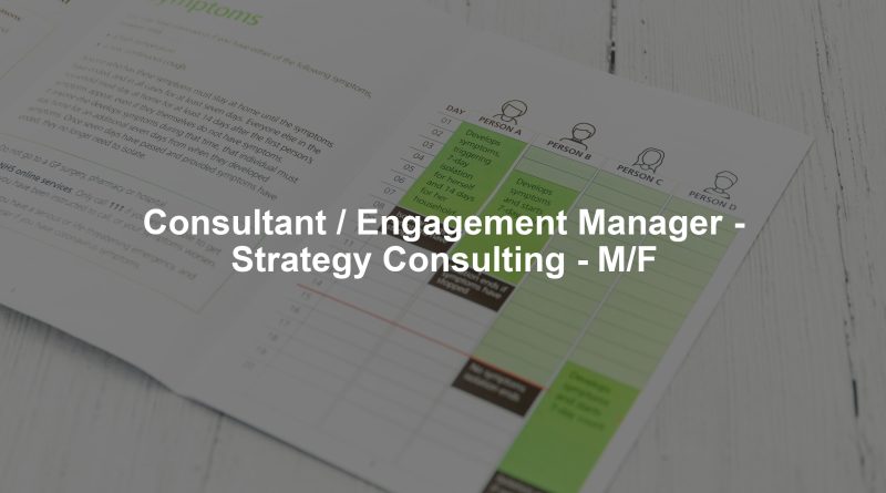Consultant / Engagement Manager - Strategy Consulting - M/F