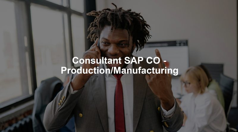 Consultant SAP CO - Production/Manufacturing