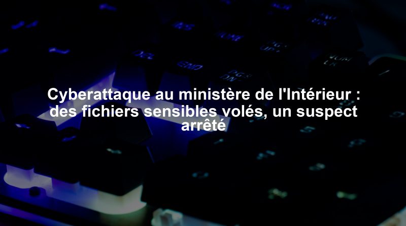 Cyberattaque au ministère de l'Intérieur : des fichiers sensibles volés, un suspect arrêté