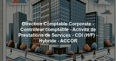 Direction Comptable Corporate - Contrôleur comptable - Activité de Prestations de Services - CDI (H/F) - Hybride - ACCOR