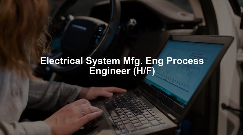 Electrical System Mfg. Eng Process Engineer (H/F)