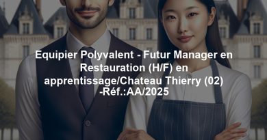 Equipier Polyvalent - Futur Manager en Restauration (H/F) en apprentissage/Chateau Thierry (02) -Réf.:AA/2025