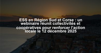 ESS en Région Sud et Corse : un webinaire réunit collectivités et coopératives pour renforcer l’action locale le 12 décembre 2025