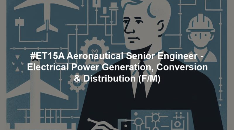 #ET15A Aeronautical Senior Engineer - Electrical Power Generation, Conversion & Distribution (F/M)