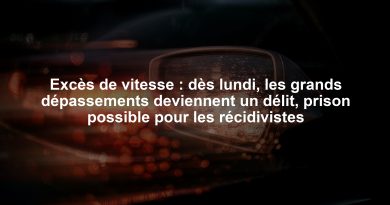 Excès de vitesse : dès lundi, les grands dépassements deviennent un délit, prison possible pour les récidivistes