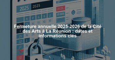 Fermeture annuelle 2025-2026 de la Cité des Arts à La Réunion : dates et informations clés