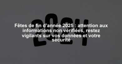 Fêtes de fin d’année 2025 : attention aux informations non vérifiées, restez vigilants sur vos données et votre sécurité