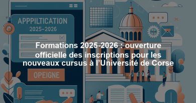 Formations 2025-2026 : ouverture officielle des inscriptions pour les nouveaux cursus à l’Université de Corse