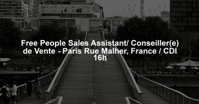 Free People Sales Assistant/ Conseiller(e) de Vente - Paris Rue Malher, France / CDI 16h