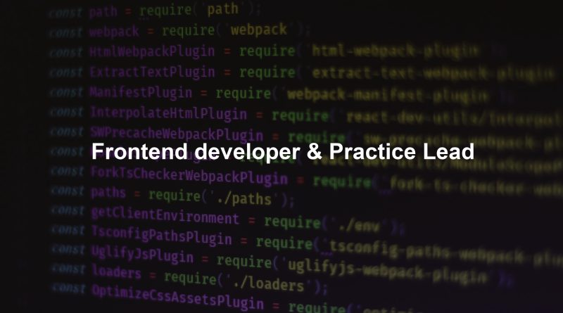 Frontend developer & Practice Lead