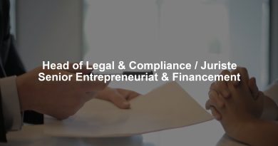 Head of Legal & Compliance / Juriste Senior Entrepreneuriat & Financement