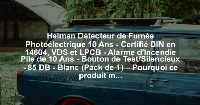 Heiman Détecteur de Fumée Photoélectrique 10 Ans - Certifié DIN en 14604, VDS et LPCB - Alarme d'Incendie Pile de 10 Ans - Bouton de Test/Silencieux - 85 DB - Blanc (Pack de 1) – Pourquoi ce produit mérite votre attention
