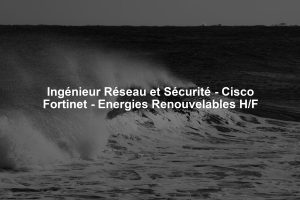 Ingénieur Réseau et Sécurité - Cisco Fortinet - Energies Renouvelables H/F