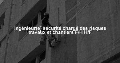 Ingénieur(e) sécurité chargé des risques travaux et chantiers F/H H/F