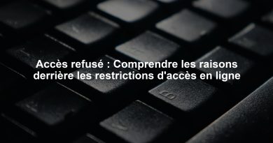 Accès refusé : Comprendre les raisons derrière les restrictions d'accès en ligne