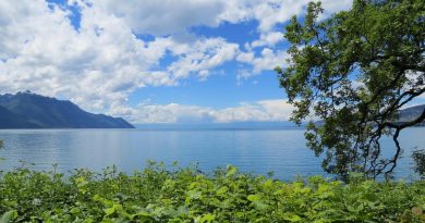 Switzerland, Alps, Matterhorn, lake, mountains, Swiss flag, Geneva