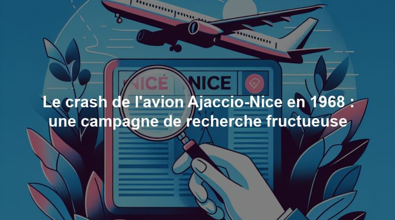 Le crash de l'avion Ajaccio-Nice en 1968 : une campagne de recherche fructueuse