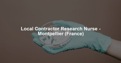 Local Contractor Research Nurse - Montpellier (France)