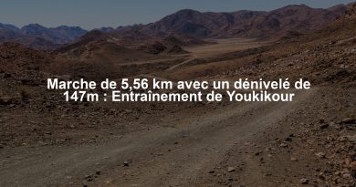 Marche de 5,56 km avec un dénivelé de 147m : Entraînement de Youkikour