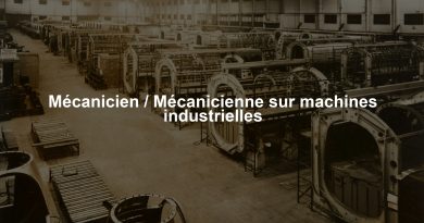 Mécanicien / Mécanicienne sur machines industrielles