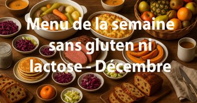 Menu de la semaine sans gluten ni lactose : recettes de décembre