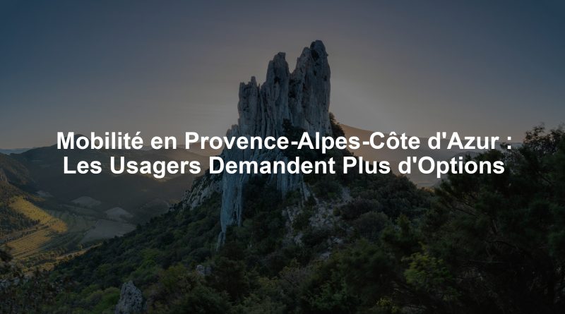 Mobilité en Provence-Alpes-Côte d'Azur : Les Usagers Demandent Plus d'Options