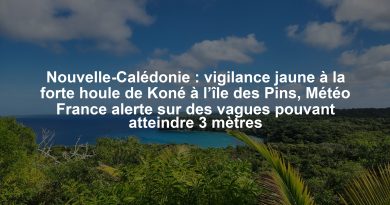 Nouvelle-Calédonie : vigilance jaune à la forte houle de Koné à l’île des Pins, Météo France alerte sur des vagues pouvant atteindre 3 mètres