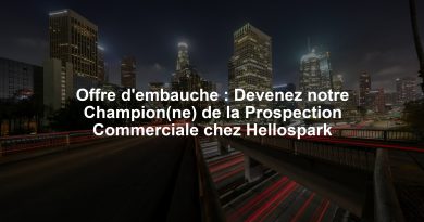 Offre d'embauche : Devenez notre Champion(ne) de la Prospection Commerciale chez Hellospark
