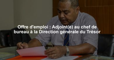 Offre d'emploi : Adjoint(e) au chef de bureau à la Direction générale du Trésor