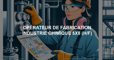 OPÉRATEUR DE FABRICATION INDUSTRIE CHIMIQUE 5X8 (H/F)