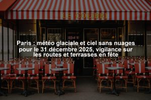 Paris : météo glaciale et ciel sans nuages pour le 31 décembre 2025, vigilance sur les routes et terrasses en fête