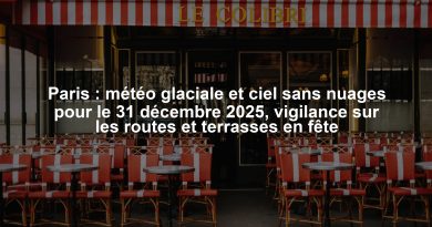 Paris : météo glaciale et ciel sans nuages pour le 31 décembre 2025, vigilance sur les routes et terrasses en fête