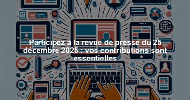 Participez à la revue de presse du 25 décembre 2025 : vos contributions sont essentielles