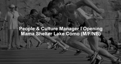 People & Culture Manager I Opening Mama Shelter Lake Como (M/F/NB)