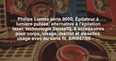Philips Lumea série 9000, Épilateur à lumière pulsée, alternative à l'épilation laser, technologie SenseIQ, 4 accessoires pour corps, visage, maillot et aisselles, usage avec ou sans fil, BRI957/00 – Pourquoi ce produit mérite votre attention