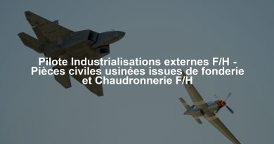 Pilote Industrialisations externes F/H - Pièces civiles usinées issues de fonderie et Chaudronnerie F/H