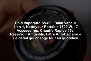 Polti Vaporetto SV460, Balai Vapeur 2-en-1, Nettoyeur Portable 1500 W, 17 Accessoires, Chauffe Rapide 15s, Réservoir Amovible, Filtre Anti-Calcaire – Le détail qui change tout au quotidien