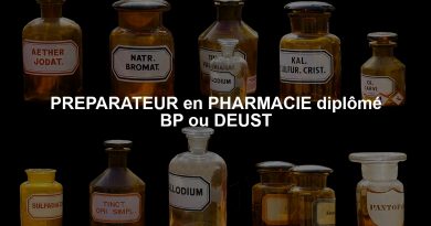 PREPARATEUR en PHARMACIE diplômé BP ou DEUST