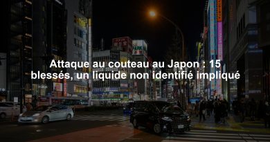 Attaque au couteau au Japon : 15 blessés, un liquide non identifié impliqué