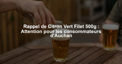 Rappel de Citron Vert Filet 500g : Attention pour les consommateurs d'Auchan