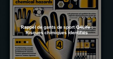 Rappel de gants de sport Q4Life : Risques chimiques identifiés