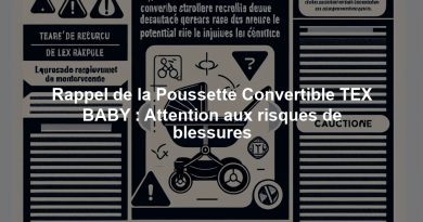 Rappel de la Poussette Convertible TEX BABY : Attention aux risques de blessures