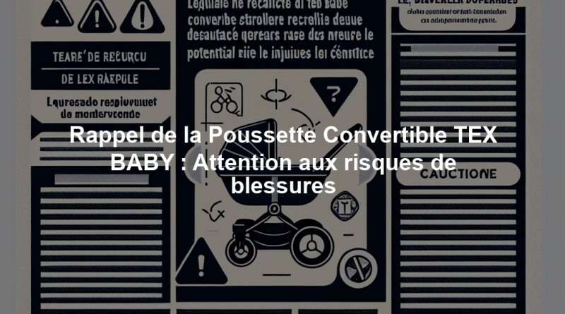 Rappel de la Poussette Convertible TEX BABY : Attention aux risques de blessures