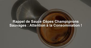 Rappel de Sauce Cèpes Champignons Sauvages : Attention à la Consommation !